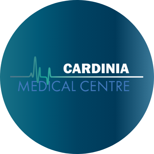 Logo of Cardinia Medical Centre featuring a heartbeat line.